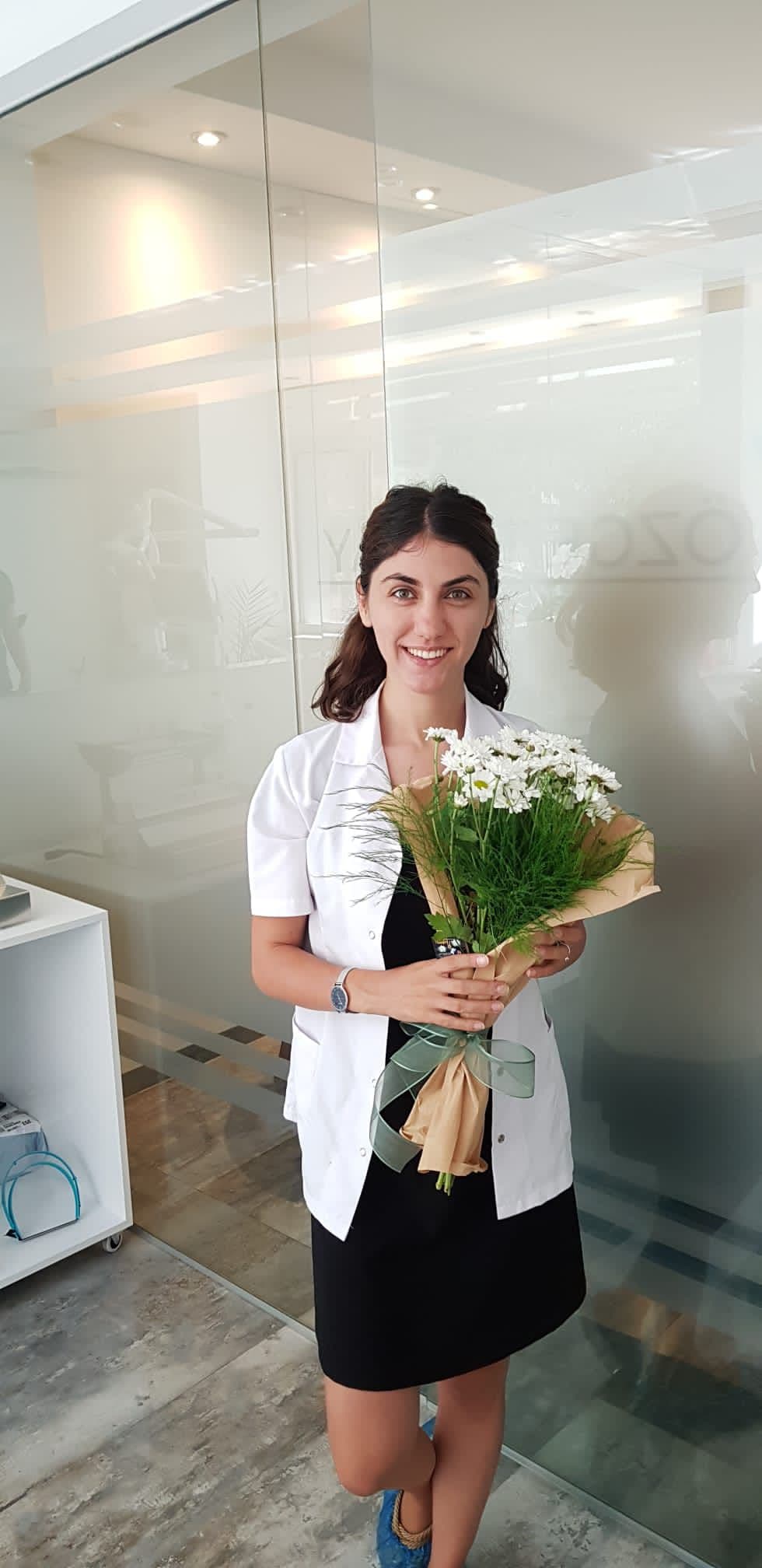 Dt. Özge Türkay at her clinic